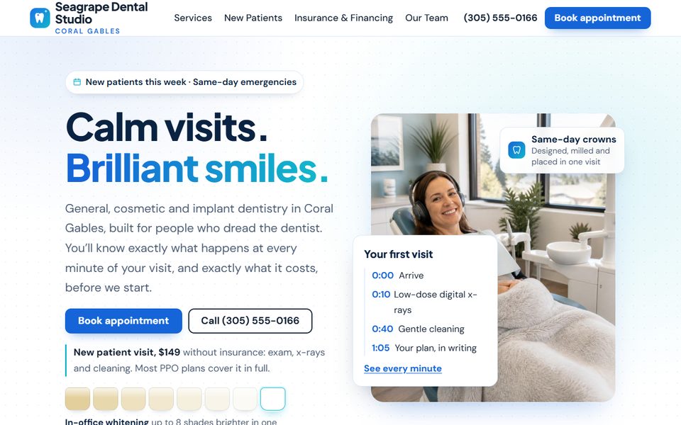Seagrape Dental Studio website design