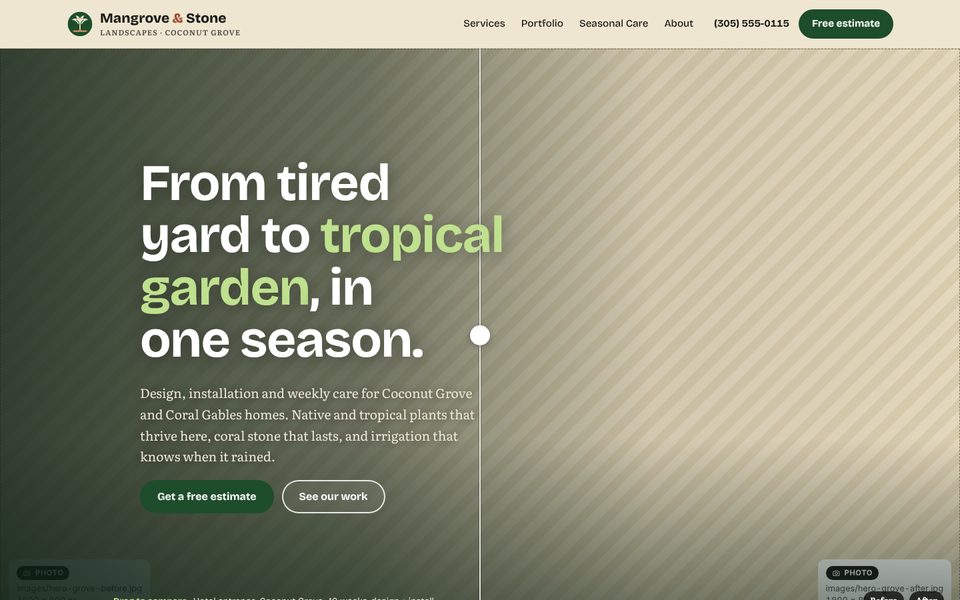 Mangrove & Stone Landscapes website design